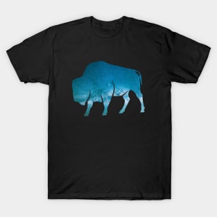 Mystical Galaxy Buffalo Night Sky Bison Native T-Shirt